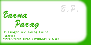 barna parag business card